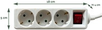 Stekkerdoos BRASQ  3 voudig 3 meter wit 1 Stuk-2