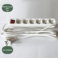 Stekkerdoos BRASQ  6 voudig 1.4 meter wit 1 Stuk-2
