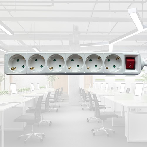 Stekkerdoos BRASQ  6 voudig 1.4 meter wit 1 Stuk-5