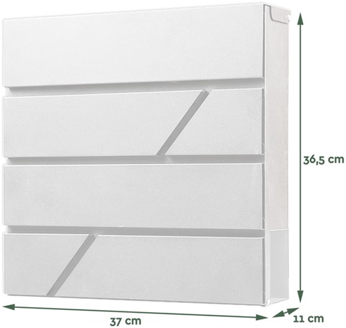 Brievenbus BRASQ PB200 Deluxe wand wit 1 Stuk-2