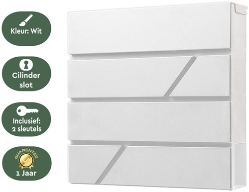 Brievenbus BRASQ PB200 Deluxe wand wit 1 Stuk-3