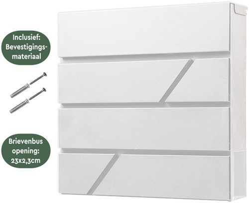 Brievenbus BRASQ PB200 Deluxe wand wit 1 Stuk-2