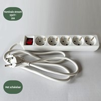 Stekkerdoos BRASQ  5 voudig 3 meter wit 1 Stuk-2