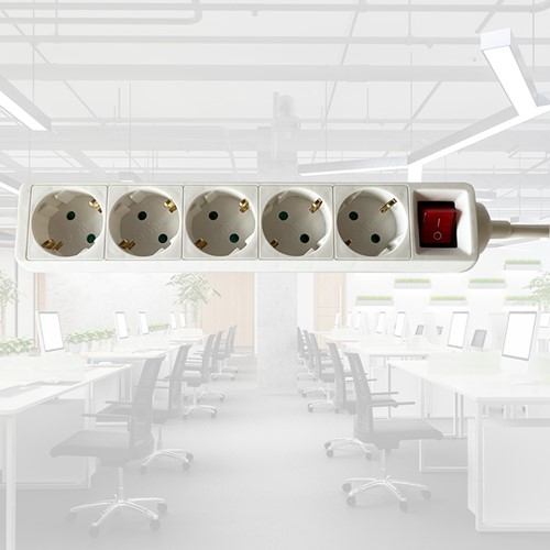 Stekkerdoos BRASQ  5 voudig 3 meter wit 1 Stuk-5