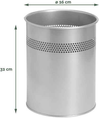 Papierbak BRASQ 15 liter zilver 1 Stuk-2