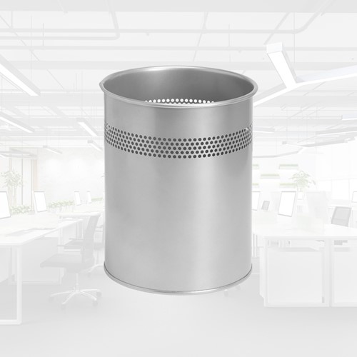 Papierbak BRASQ 15 liter zilver 1 Stuk-2