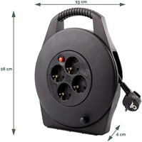 Kabelhaspel BRASQ  4 voudig 15 meter zwart 1 Stuk-2
