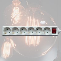 Stekkerdoos BRASQ  6 voudig 3 meter wit 1 Stuk-4