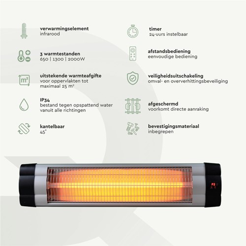 Terrasverwarmer BRASQ hangend elektrisch met ab 1 Stuk-4