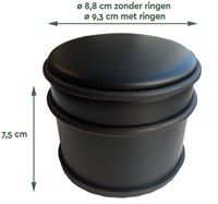 Deurstopper BRASQ  met rubberen ringen zwart 1 Stuk-2