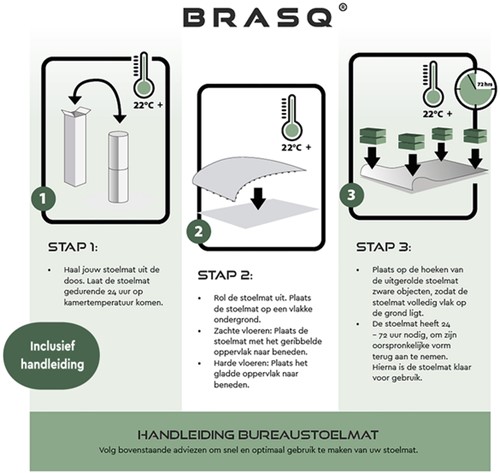 Stoelmat BRASQ PVC 90x120 voor harde vloer 1 Stuk-1