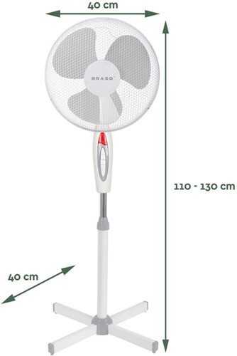 Statiefventilator BRASQ F300 Ø 40cm wit 1 Stuk-2