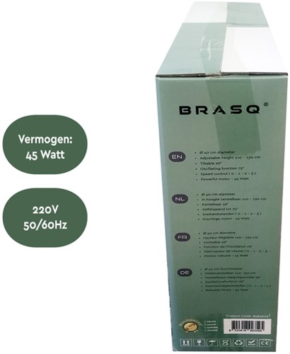 Statiefventilator BRASQ F300 Ø 40cm wit 1 Stuk-6