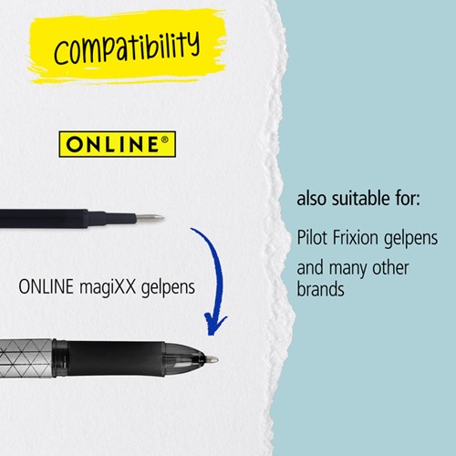Gelschrijvervulling Online Magixx 0.7mm 3st zwart 3 Stuk-3