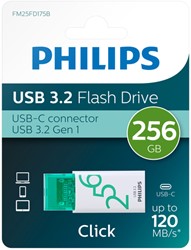 USB stick 3.2 Philips Click USB-C 256GB groen 1 Stuk