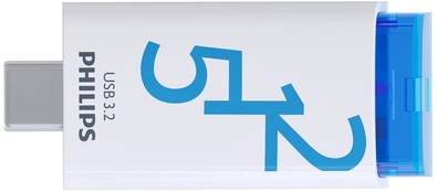 USB stick 3.2 Philips Click USB-C 512GB blauw 1 Stuk-2