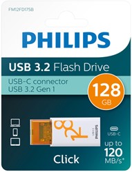 Philips USB 128GB USB-C Click Sunrise Orange 1 Stuk