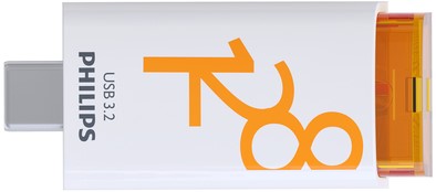USB stick 3.2 Philips Click USB-C 128GB oranje 1 Stuk-1