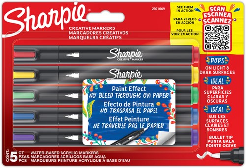 Viltstift Sharpie Creatieve marker 5st assorti 5 Stuk