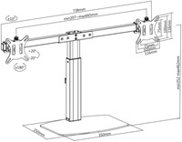 Monitorarm office gasveer crossbar 2 schermen 1 Stuk-4