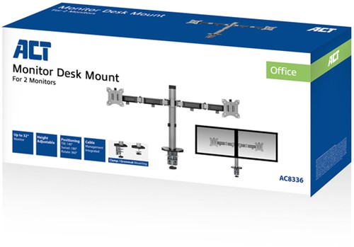 Monitorarm office 2 schermen zilver 1 Stuk-2