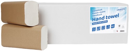 Handdoek Cleaninq I-vouw 2-laags 24x20.5cm wit 25 Stuk