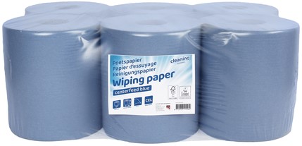 Poetspapier Cleaninq medium 1laags 300m blauw 6 Rol