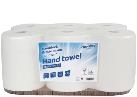 Handdoekrol Cleaninq H1 Matic 6x150m wit 6 Rol