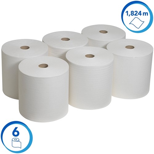 Handdoekrol Scott 1-laags 304m wit 6667 6 Rol-2