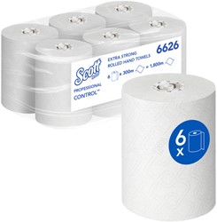 Handdoekrol Scott Control 1-laags 300m wit 6626 6 Rol