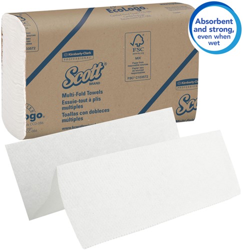 Handdoek Scott1-laags 230x235mm 16x250st wit 1804 16 pak-3