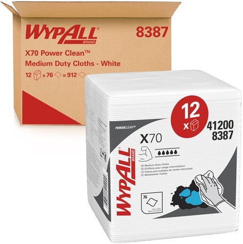 Poetsdoek WypAll X70 PowerClean 305x317mm 8387 12 pak