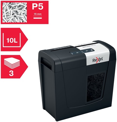 Papiervernietiger Rexel Secure MC3 2x15mm 1 Stuk-5
