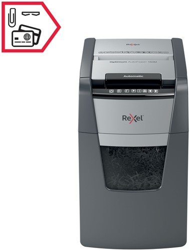 Papiervernietiger Rexel Optimum Auto+ 150M 2x15mm 1 Stuk-6