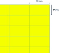 Etiket Rillprint 70x37mm fluor geel 2400st 100 Vel-2