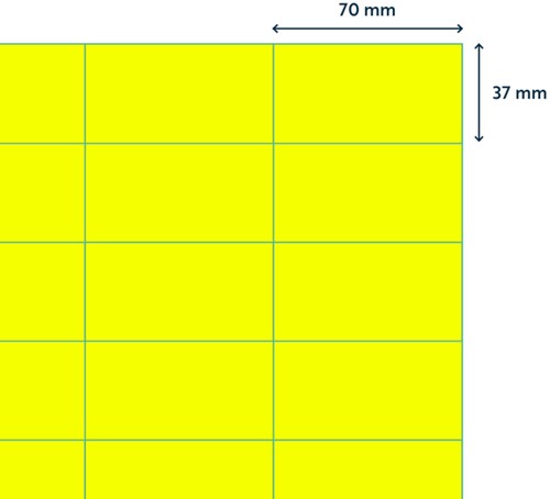 Etiket Rillprint 70x37mm fluor geel 2400st 100 Vel-2