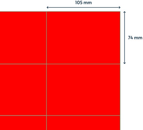 Etiket Rillprint 105x74mm fluorrood 800 etiketten 100 Vel-2