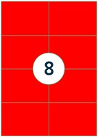 Etiket Rillprint 105x74mm fluorrood 800 etiketten 100 Vel-3