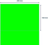 Etiket Rillprint 210x148mm fluor groen 200st 100 Vel-2