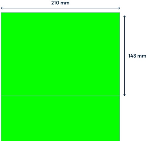 Etiket Rillprint 210x148mm fluor groen 200st 100 Vel-2