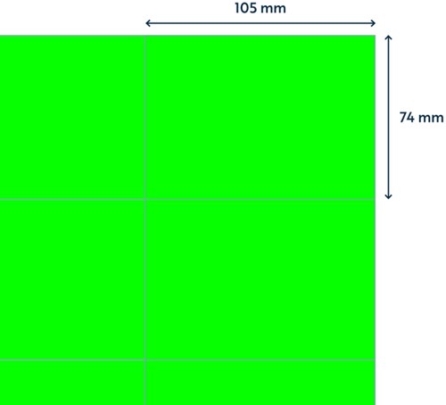 Etiket Rillprint 105x74mm fluor groen 800st 100 Vel-2