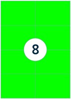 Etiket Rillprint 105x74mm fluor groen 800st 100 Vel-3