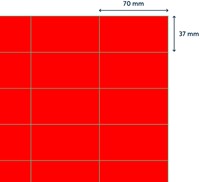 Etiket Rillprint 70x37mm fluor rood 2400st 100 Vel-2