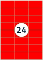 Etiket Rillprint 70x37mm fluor rood 2400st 100 Vel-3