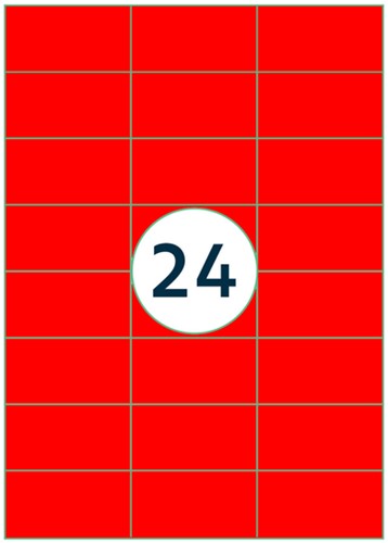 Etiket Rillprint 70x37mm fluor rood 2400st 100 Vel-3