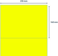 Etiket Rillprint 210x148mm fluor geel 200st 100 Vel-2