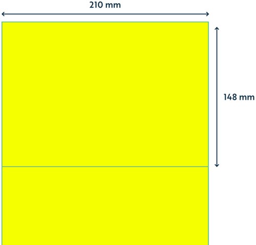 Etiket Rillprint 210x148mm fluor geel 200st 100 Vel-2