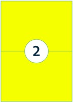 Etiket Rillprint 210x148mm fluor geel 200st 100 Vel-3