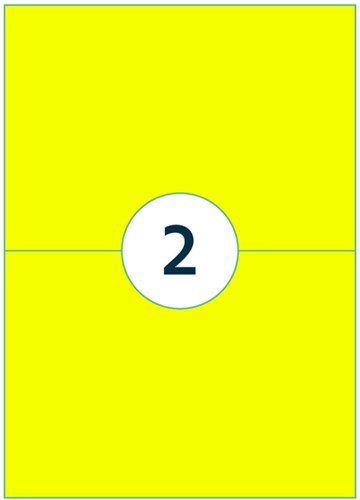 Etiket Rillprint 210x148mm fluor geel 200st 100 Vel-3