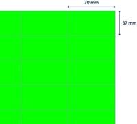 Etiket Rillprint 70x37mm fluor groen 2400st 100 Vel-2